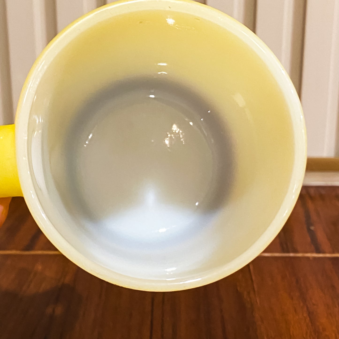 FireKing Yellow/Brow Ribbed Bottom Stacking Mug (YB2)