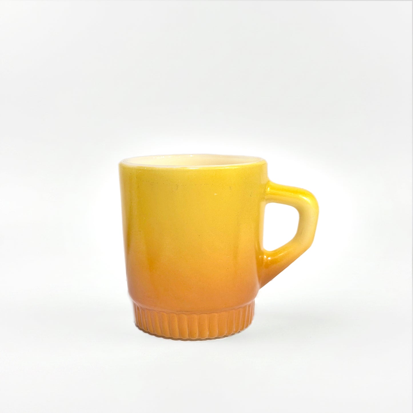 FireKing Yellow/Orange Ribbed Bottom Stacking Mug (Y01)