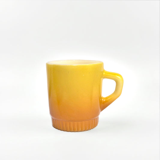 FireKing Yellow/Orange Ribbed Bottom Stacking Mug (Y01)