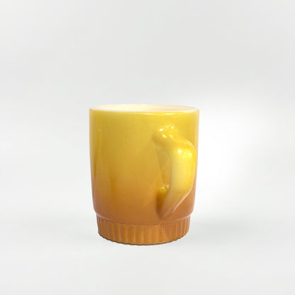FireKing Yellow/Orange Ribbed Bottom Stacking Mug (Y01)