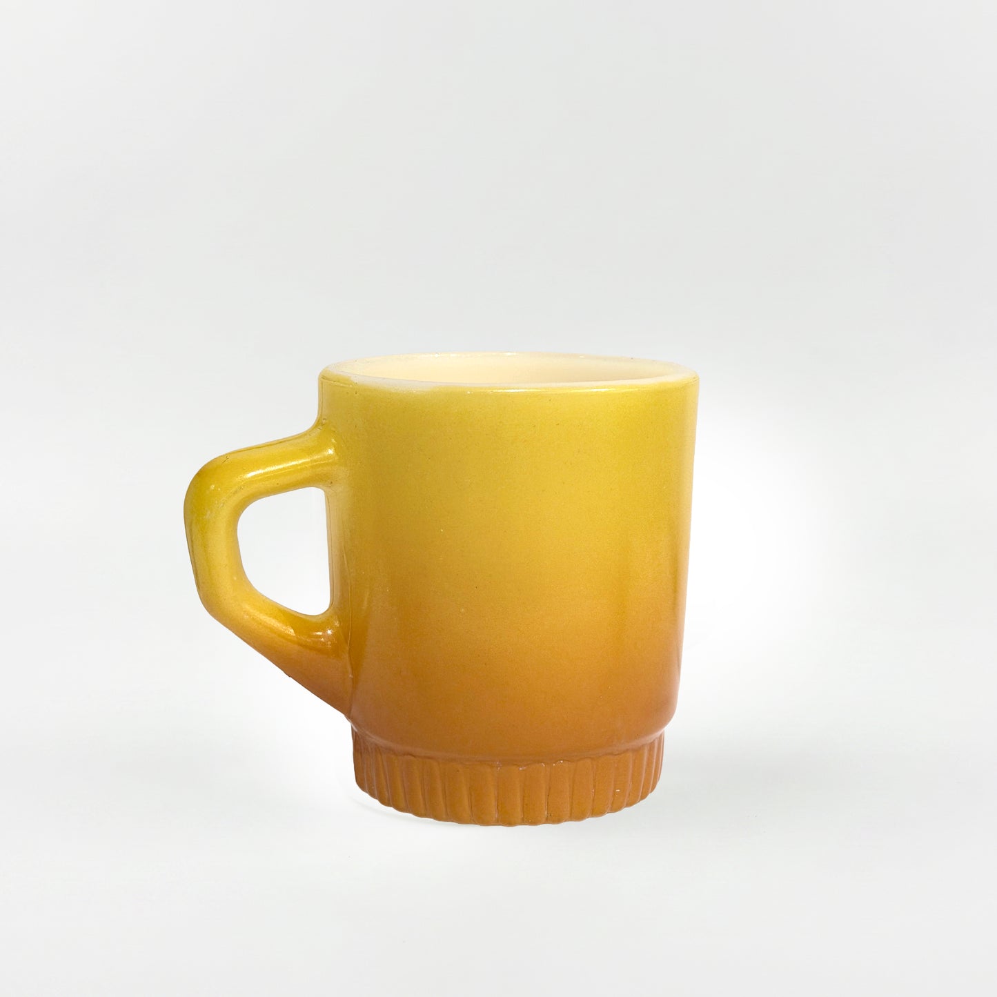 FireKing Yellow/Orange Ribbed Bottom Stacking Mug (Y01)