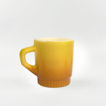 FireKing Yellow/Orange Ribbed Bottom Stacking Mug (Y01)