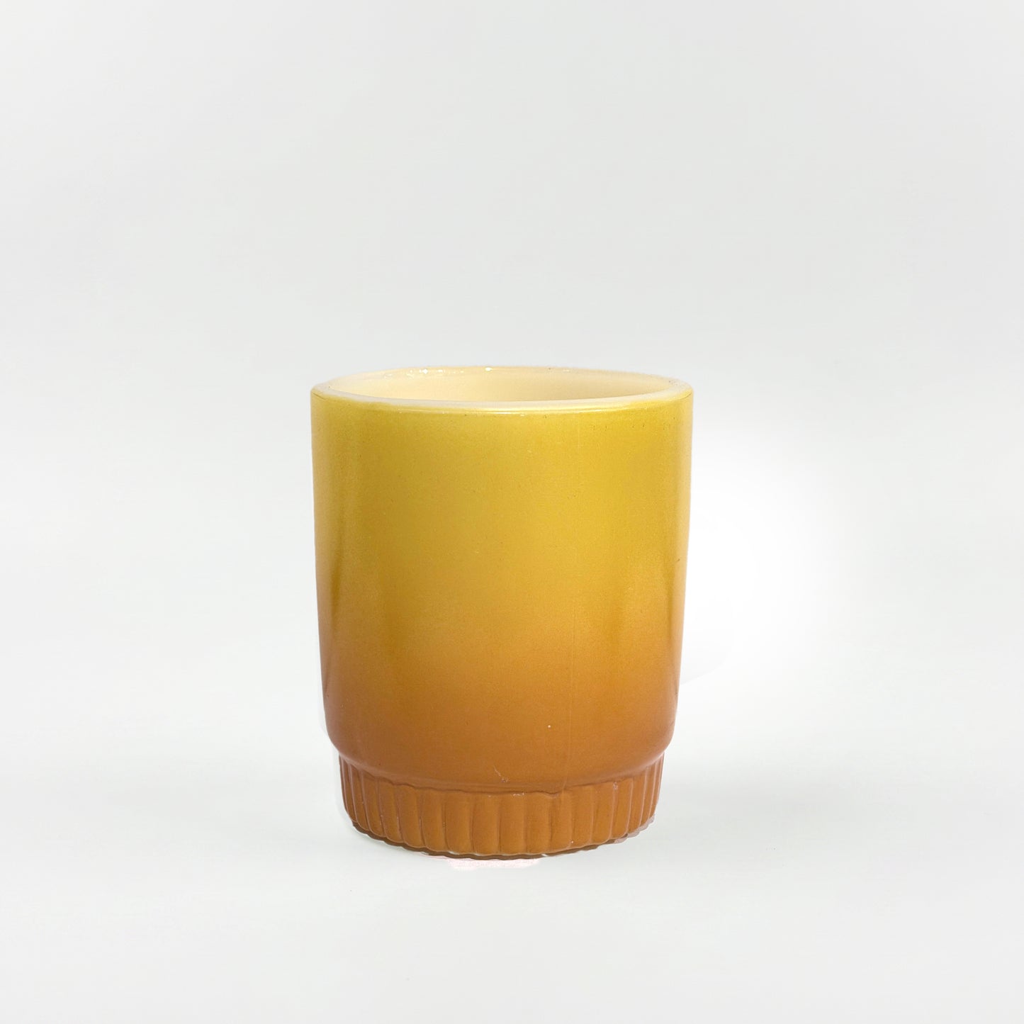 FireKing Yellow/Orange Ribbed Bottom Stacking Mug (Y01)