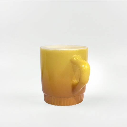 FireKing Yellow/Orange Ribbed Bottom Stacking Mug (Y02)
