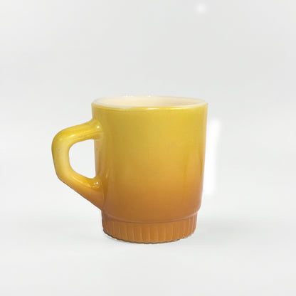 FireKing Yellow/Orange Ribbed Bottom Stacking Mug (Y02)