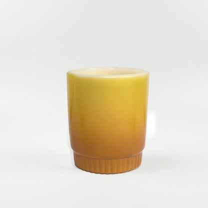 FireKing Yellow/Orange Ribbed Bottom Stacking Mug (Y02)