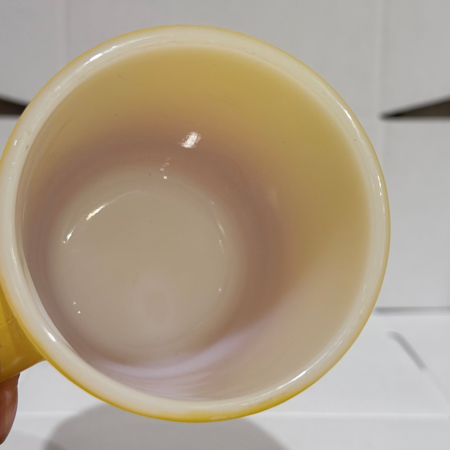 FireKing Yellow/Orange Ribbed Bottom Stacking Mug (Y02)