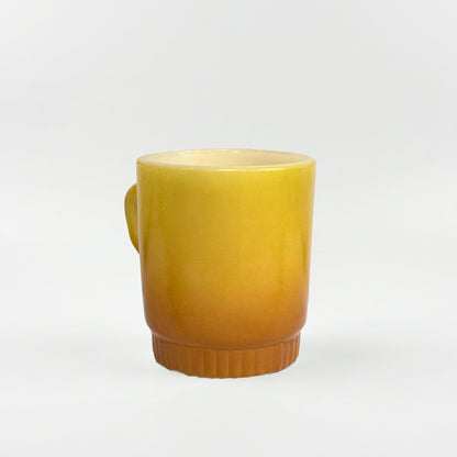 FireKing Yellow/Orange Ribbed Bottom Stacking Mug (Y03）