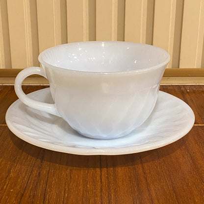 FireKing Azurite Swirl Cup & Saucer (azu1)