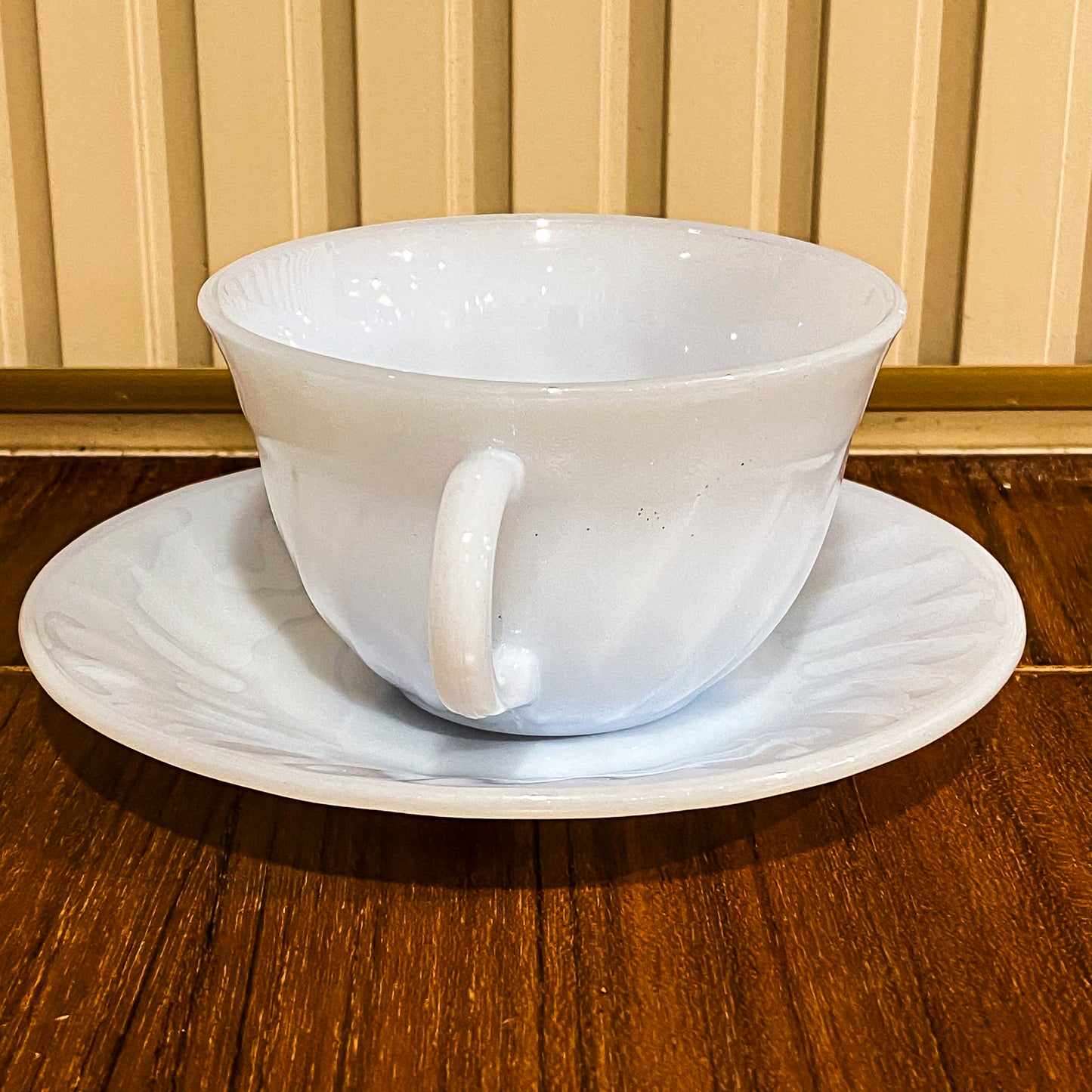 FireKing Azurite Swirl Cup & Saucer (azu1)