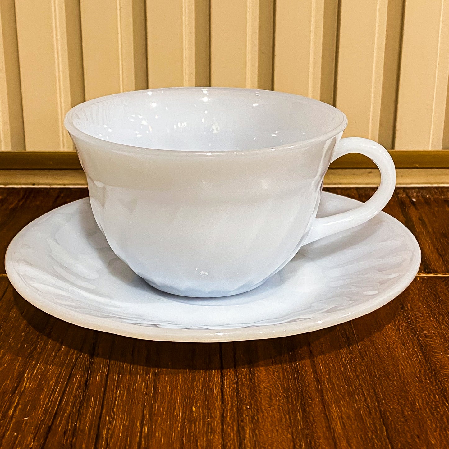 FireKing Azurite Swirl Cup & Saucer (azu1)