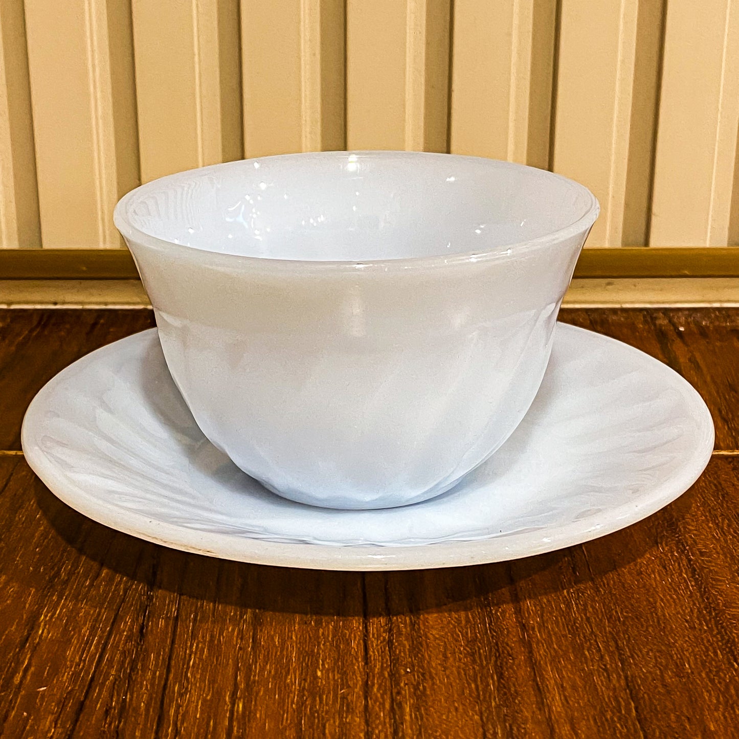 FireKing Azurite Swirl Cup & Saucer (azu1)