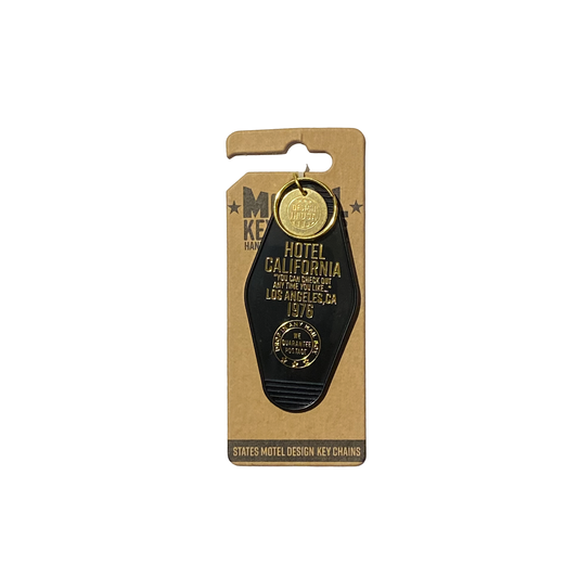 California Motel Key Ring Tag Black