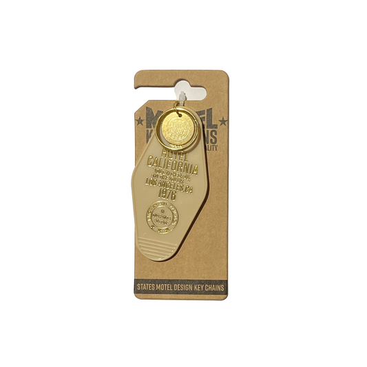 California Motel Key Ring Tag Cream
