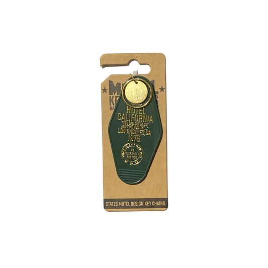 California Motel Key Ring Tag Green