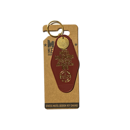 California Motel Key Ring Tag Red