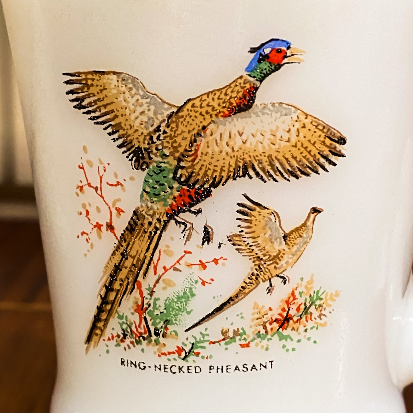 FireKing Wildlife D-Handle Mug Red-Necked Pheasant (W1)
