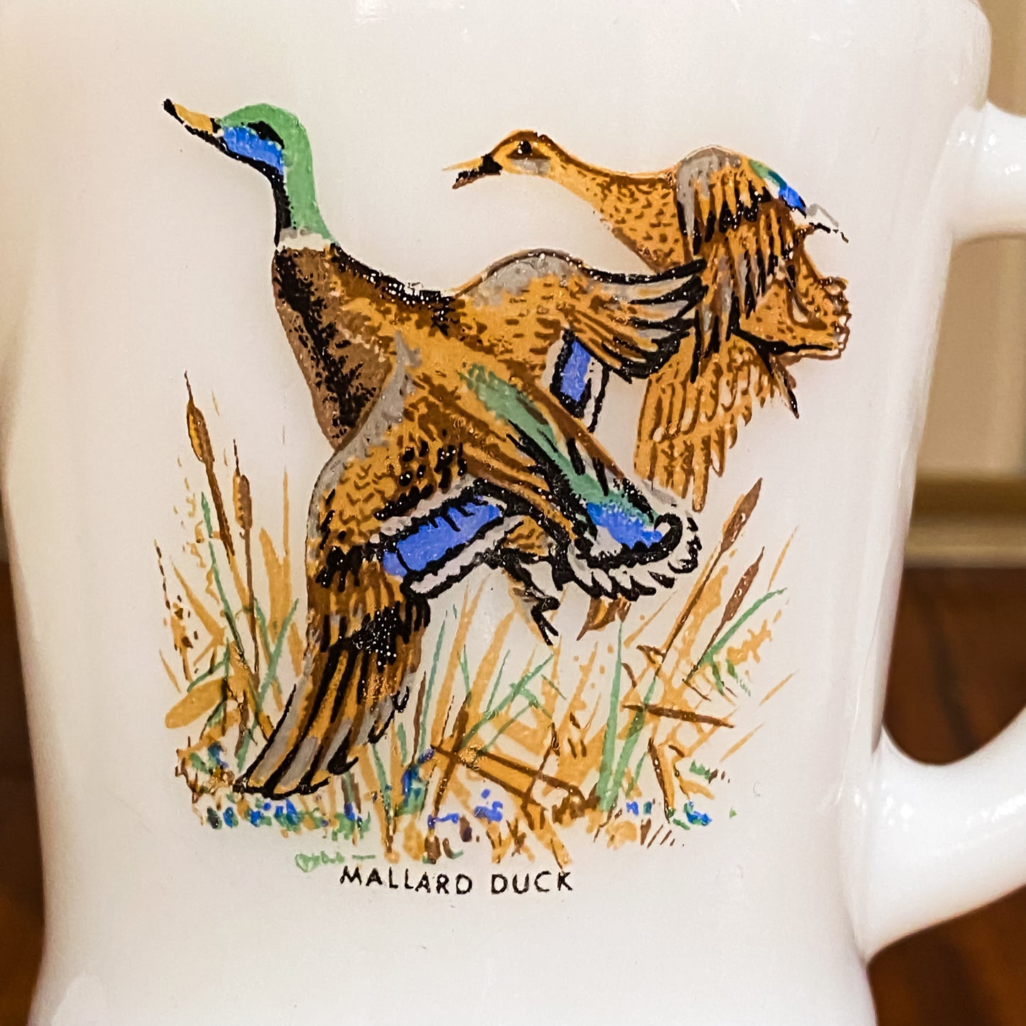 FireKing Wildlife D-Handle Mallard Duck Mug (W2)