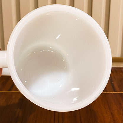 FireKing White D handle Mug, Made in USA 1960s (Wht-2）