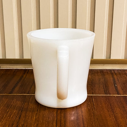 FireKing White D handle Mug, Made in USA 1960s (Wht-3）