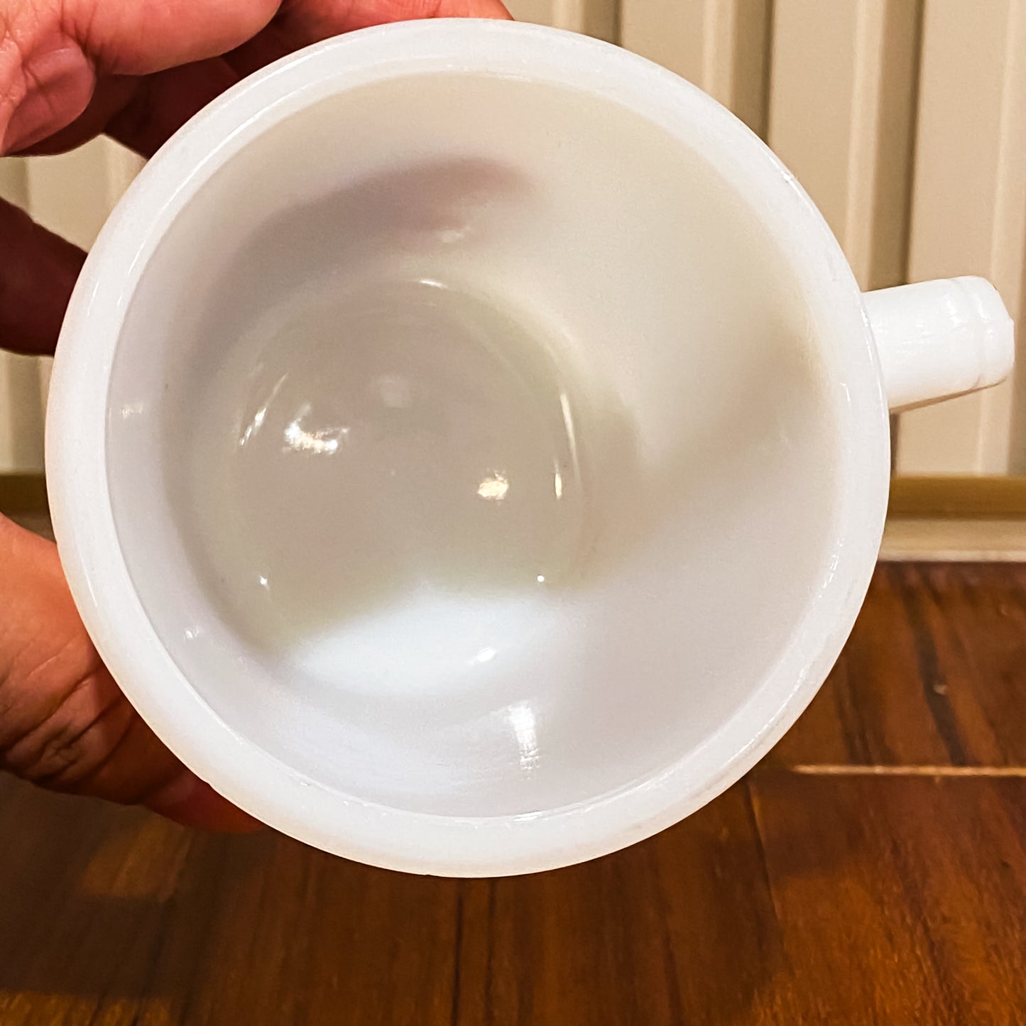 FireKing White D handle Mug, Made in USA 1960s (Wht-3）