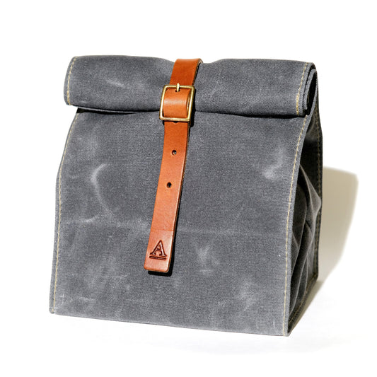 Waxed canvas Lunch Tote: Slate Bourbon - LAB Collector Hong Kong